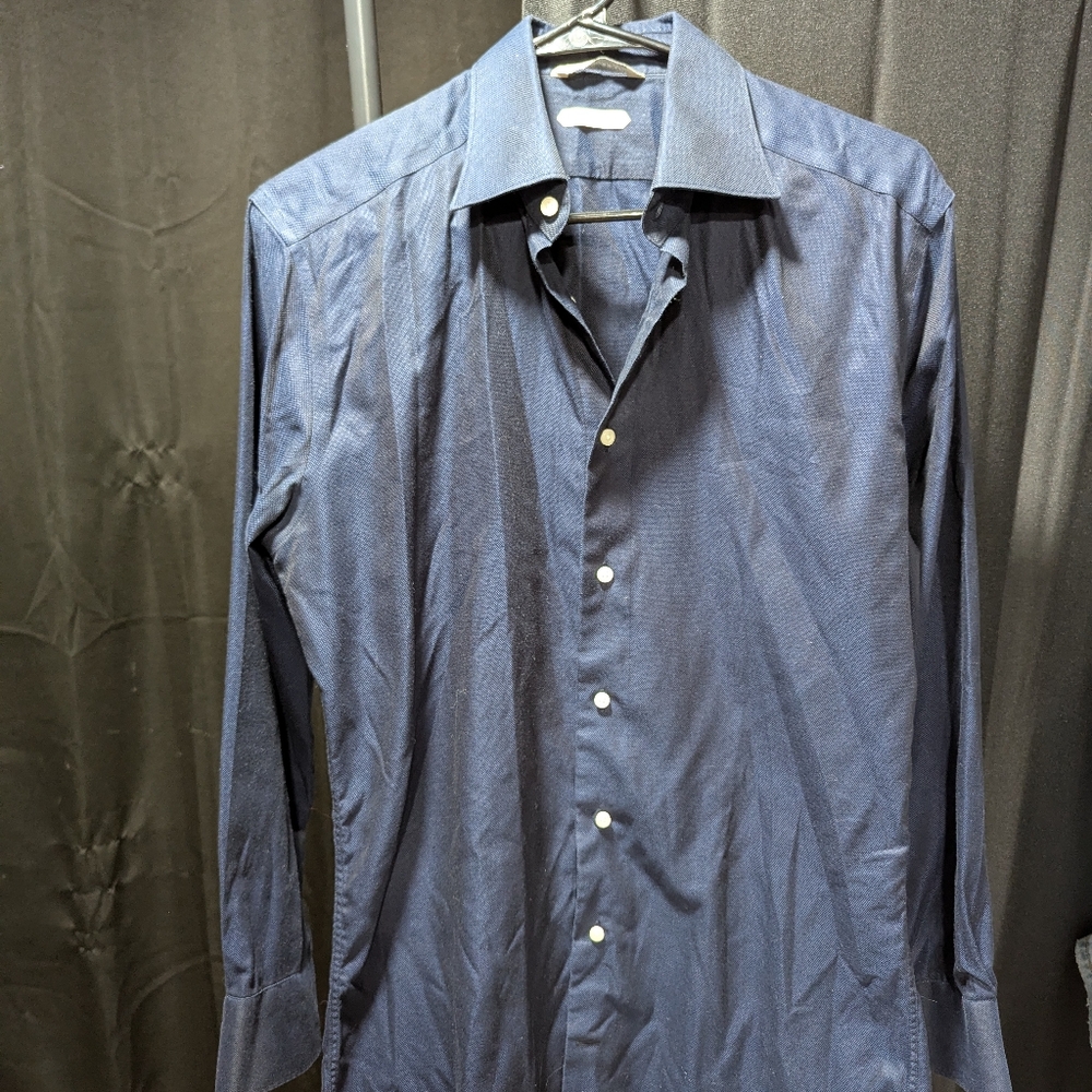 Suitsupply Navy Blue Dress Shirt Size 39 15 1/2